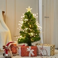 90cm fiber optic Christmas tree with warm white LED lights and star topper - 90cm Christmas Tree with White Lights