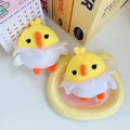 Cute yellow plush chick hatching from eggshell with heart decor, backpack pendant toy - Original Eggshell Chick