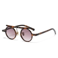 Lunettes steampunk rondes avec monture écaille et verres dégradés violets - Dégradé Multicolore / Monture Écaille de Thé Thé Dégradé