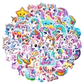 Pack de 50 pegatinas de unicornio y arcoíris coloridas hechas de PVC impermeable - Lindo Unicornio (T01041091)