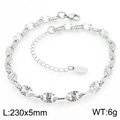 S.steel minimalist silver chain anklet with patterned links 230x5mm and 6g weight - Silver Style (KJ3740-Z)
