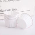 50 Stück verdickte weiße Papier Backförmchen für hochtemperaturbeständige Cupcakes - Weißer beschichteter Becher