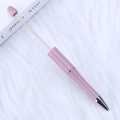 Creative DIY pink beaded ballpoint pen with sleek metallic tip and modern minimalist style - Lilac Purple