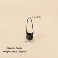 Miniature black plastic cauldron bucket model with metal handle for holiday decor - No.23 - 5.4cm Black Plastic Cauldron