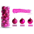 Rose Red Christmas Balls in Glitter Matte and Glossy finishes in a clear storage tube - Rose Red