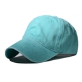 Classic sky blue washed cotton baseball cap with six-panel design and curved brim - Adjustable / Child Plain Fruit Green