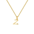 Gold-plated letter Z pendant necklace with a small heart detail and delicate box chain - Letter Z (XL-82-4)