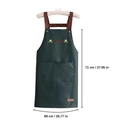 Delantal de flores verde oscuro impermeable con correas marrones y diseño Hello - Verde Oscuro Hello - Impermeable/Resistente al aceite