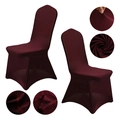 Stretch burgundy polyester chair cover for banquet with high elasticity and fine stitching - M / Standard Type / Burgundy