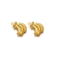 Paire de pendentifs banane dorés avec finition mate pour la création de bijoux - Banane Creuse Dorée