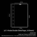 A7 size 6-hole transparent single pocket photo sleeve 0.08mm thick double-sided card insert - A7 1-Pocket Double-Sided Pages