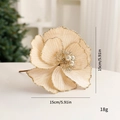 Champagne artificial Christmas flower with gold glitter edges and 15cm dimensions - 15CM / Champagne