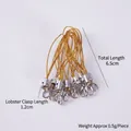 Cordino dorato per cellulare con chiusura a moschettone argento 6,5 cm per charms - Cinghie Per Cellulare Dorate - 1 Dozzina (100 Cinturini)
