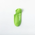 Neon green low-cut cotton socks featuring a white Happy text and a smiley face print - One Size / Fluorescent Green