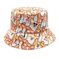 Omkeerbare vissershoed met cartoon corgi-print in wit katoen voor zonbescherming - M (56-58cm) / Cartoon Corgi Print (Wit) / Zwart