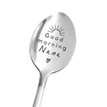 Kaffeelöffel aus Edelstahl mit Gravur Good morning Nana und Sonnen Herz Motiv - Guten Morgen Nana
