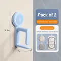 Blue suction cup washbasin hook in 16.5x8cm size for bathroom wall storage - 2 Pcs/Set / Distant Mountain Blue