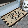 Trick or Treat Halloween doormat featuring black cat and pumpkin in a porch setting - 60*90cm / Pumpkin-09