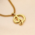 Minimalist 18K gold plated stainless steel necklace featuring a cursive letter pendant - Letter D (Pendant Only)