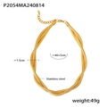 Girocollo a tre fili intrecciati in acciaio inossidabile placcato oro 18k - Oro