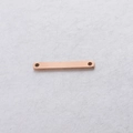 Rose gold rectangular stainless steel jewelry connector with dual holes in mirror finish - Rose Gold