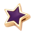 DIY pentagram star charm with purple enamel finish and golden metal edge details - Star-Purple