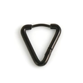 Pendiente de aro triangular en acero de titanio negro con acabado metálico pulido liso - Negro