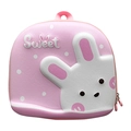 Cute pink and white rabbit-shaped eggshell backpack for preschool girls and toddlers - Pink