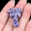 Blue-purple natural stone coconut tree pendant with unique marbled texture for jewelry DIY - Sodalite