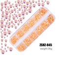 12-grid nail art resin rhinestones set in orange-gold AB colors for DIY decoration - Champagne Nude AB (ZSHZ-845)