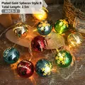 Multi-colored 2.5m LED ball string lights with Merry Christmas lettering and golden snowflakes - Round Ball B / 2.5m / Plug-in