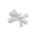 Dettaglio di un ciondolo a fiocco d'argento con brillanti cristalli di zirconia - VD1473 Fiocco-Argento