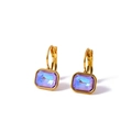 Elegantes pendientes cuadrados dorados con circón degradado azul-violeta para mujer - Púrpura y Mocha Fluorescente (AE41597F6A6)
