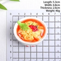 Imán de resina para nevera de sopa de huevo realista, mide 5.3x4.8x2.6cm y pesa 46g - Fideos Fríos (Sin Imán)