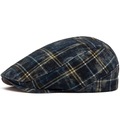 Blue and grey plaid newsboy cap with yellow stripes in a soft vintage washed cotton - Adjustable (55-59cm) / Yellow-Blue Plaid