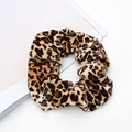 Velvet leopard print hair scrunchie with high elasticity for elegant hairstyles - Style 4 Leopard Print