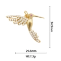 Detailed view of 18k gold-plated hummingbird pendant with dimensions 34.9mm by 29.6mm - Hummingbird