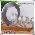 Silver satin ribbon 1cm wide and 22m long roll for gift wrapping and hair braiding - 59# Silver