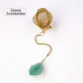 Golden 304 stainless steel tea infuser with raw green aventurine stone crystal - Green Aventurine (Gold)