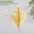 Beige honeycomb paper lantern Christmas ornament, foldable hanging festive decoration - 15CM / Lantern / Beige