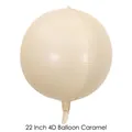 22-inch 4D round aluminum foil balloon in matte caramel color for party decoration - 22 Inch / Caramel