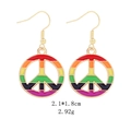 Rainbow peace sign earrings detail with measurements 2.1x1.8cm and 2.92g weight - Rainbow Peace Sign