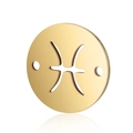 Pisces constellation DIY connector pendant in golden finish stainless steel - 5 Pcs/Pack / Gold-Pisces