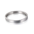 Minimalist high-polished stainless steel ring with flat edge design in bright silver - Steel Color (KB116168-KFC)