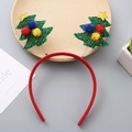 Christmas headband with shimmering green sequin trees and spring-loaded colorful pom poms - Green Christmas Tree