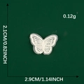 Macro detail of white lace butterfly patch showing 2.1cm height and 2.9cm width - White Butterfly Patch Style (15)