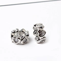 Detailed view of silver heart-shaped charms with sparkling clear zircon stones - Heart Stack