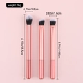 Set van 3 roségouden make-up kwasten met tweekleurige zwart-witte haren voor oogschaduw - Oranje