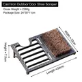 Vintage heavy duty cast iron door boot scraper with stiff bristles for cleaning mud - Retro Cast Iron Black