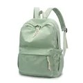 Mint green corduroy backpack with front pocket and side compartments for students - Large / Light Green